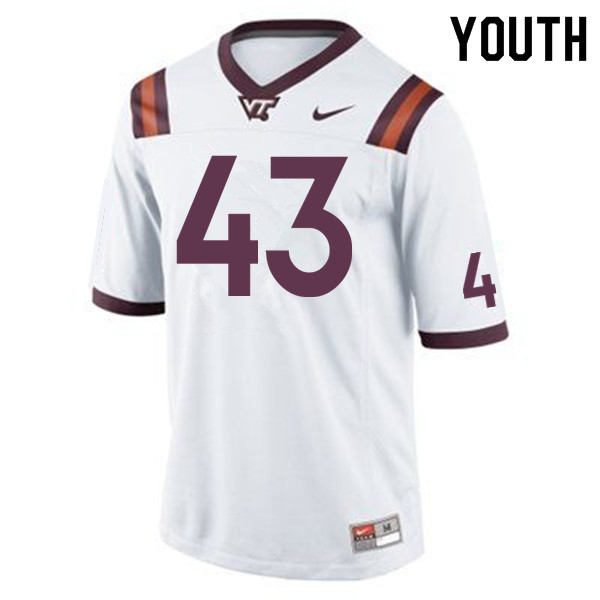 Youth #43 Xavier Burke Virginia Tech Hokies College Football Jerseys Sale-Maroon